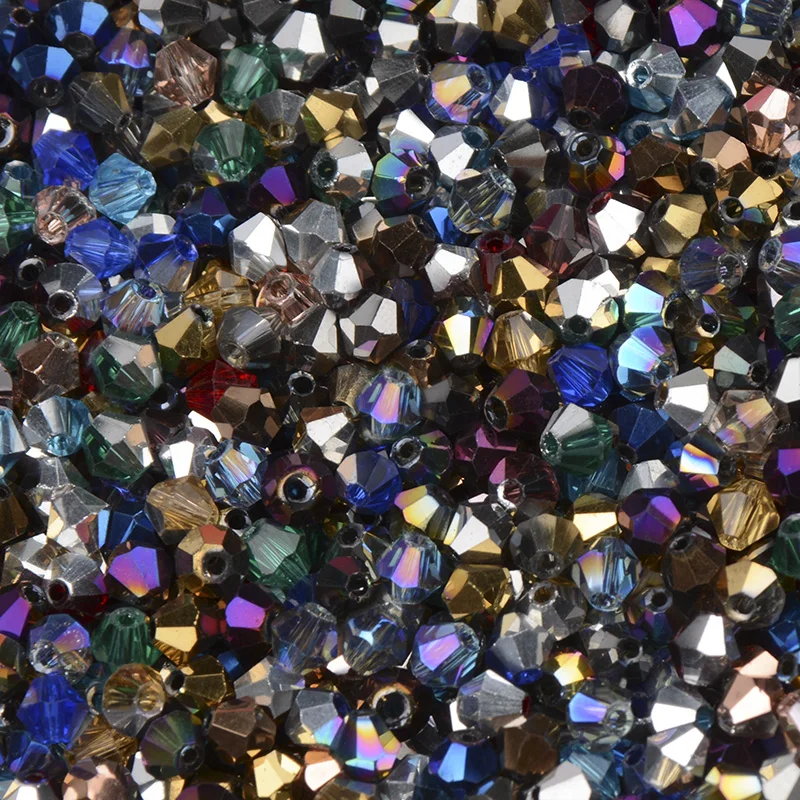 

200 pcs/Lot 4MM Double cone shape Bicone Crystal Glass beads supply Fit For bracelet necklace Jewelry Making DIY
