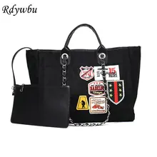 Rdywbu, роскошная, оксфордская, для досуга, тренд, сумка на плечо, вышивка, значок, сумка, Дамская, большая емкость, повседневная, тоут, сумка на цепочке, Bolsos H83