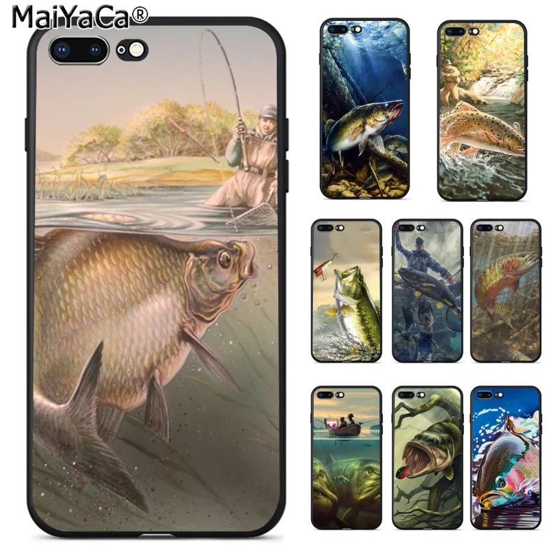 

MaiYaCa Trout Panel Painting fish Fishing sport TPU Soft Phone Case for Apple iPhone 8 7 6 6S Plus X 5 5S SE XS XR XS MAX