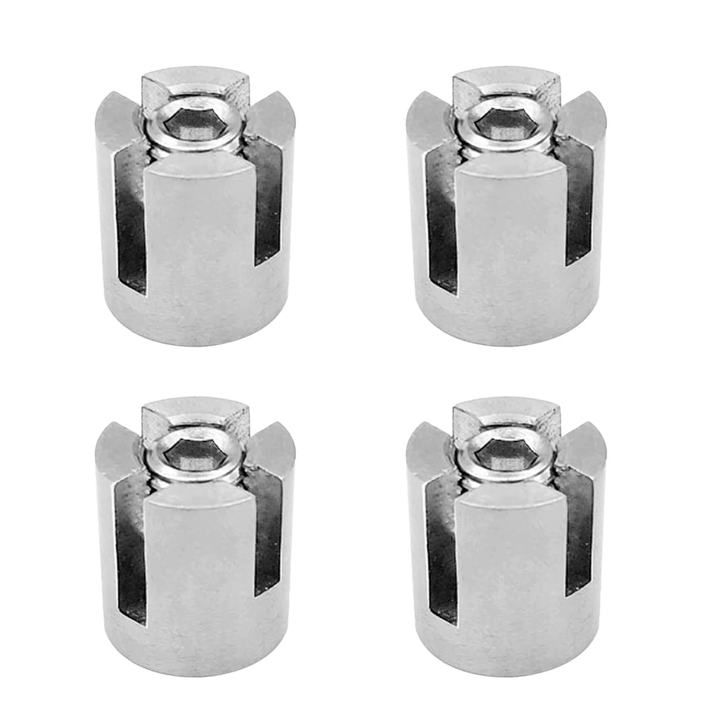 4 Pieces Stainless Steel 316 Marine Grade 3mm Wire Rope Cross Clips Trellis Green Wall System