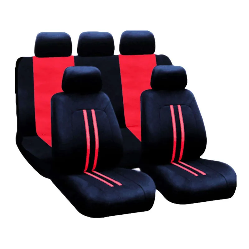 9 шт./компл. универсальные автомобильные сиденья протектор Полный чехлы на сиденья авто внутреннее украшение на все сезоны - Название цвета: Red