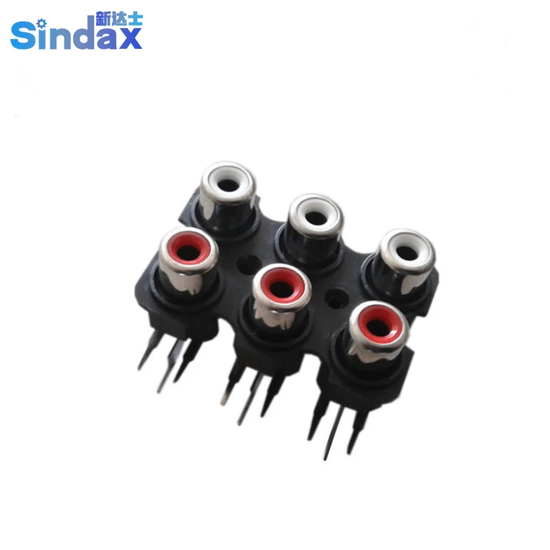 

6 Hole RCA Socket JACK AV Audio And Video Panel Jack AV6-8.4-7 RCA Connector 2PCS
