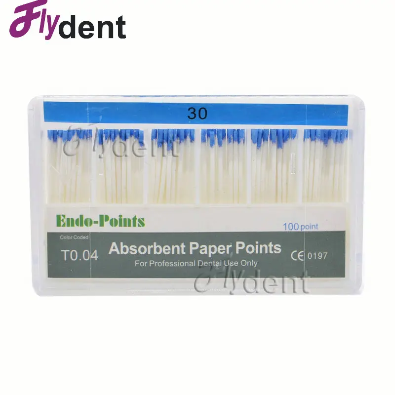 Зубные 0,04 taperAbsorbent бумажные точки 15-40# зубные материалы сильное поглощение чистого хлопка волокна стоматологическое оборудование