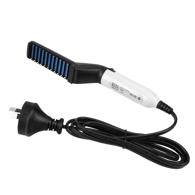 All In One Men Quick Beard Straightener Ceramic Mustache Straightening Comb Curling Iron Hairbrush Hair Care Styling Tools 7