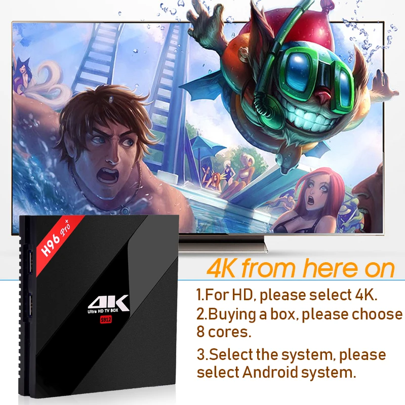 h96 Pro Smart TV Box Amlogic S912 Octa core Set-top Box Android 7.1 3 gb 64 gb bt 4.1 1000 m LAN 4 k HDMI Media Player PK h96max