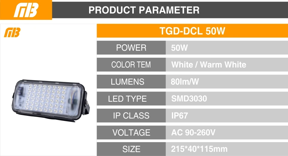 LED SMD3030 Floodlight 50W 100W 150W 200W 300W Outdoor Lighting AC90-265V IP67 CE For Square Garden Garage Wall Lamp Spotlight