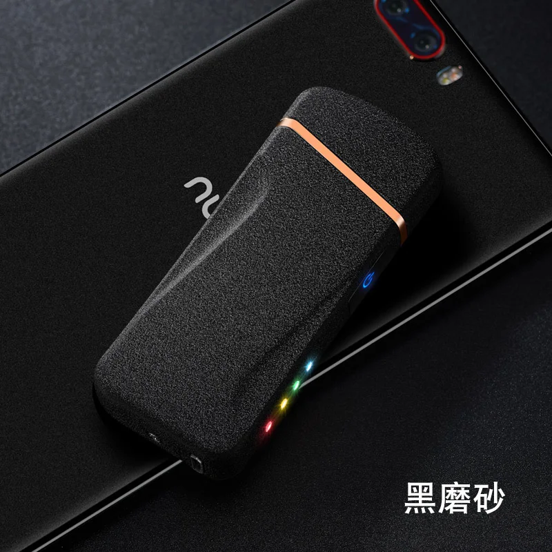 Новейшая двойная дуговая Зажигалка плазменная электронная USB Зажигалка для сигарного курения ветрозащитная перезаряжаемая Зажигалка для сигарет табачная трубка - Цвет: Black matte