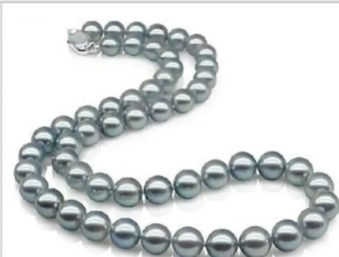 

elegant 10-11mm south sea silver grey pearl necklace 20inch (9.13)