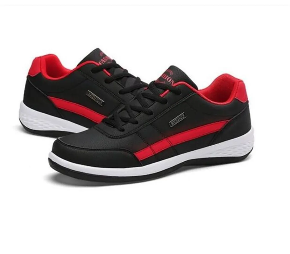 2019 New Mens Shoes Sneakers Large Size 39-44 Man Flats High Quality Casual Shoes Pu Leather Loafers Shoes Black White