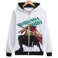 RORONOA Зоро Толстовка пальто Аниме One piece hoody Sanji RORONOA Зоро фехтовальщик Обезьяна D Луффи куртка с капюшоном One piece Одежда