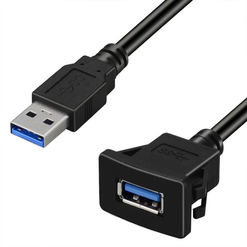 USB 3,0 панель скрытого крепления удлинитель с пряжкой для автомобиля грузовика лодки мотоцикла приборной панели 1 м