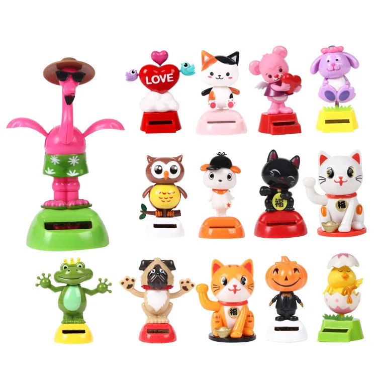 

2 PCS Adorable Cute New Hot Solar Powered Dancing Animal Swinging Animated Bobble Dancer Toy Car Decoration Gift