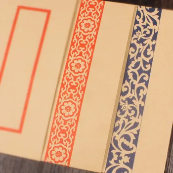 

50 pcs China wind envelope No. 5 Chinese traditional kraft paper red envelope lines of old antique lattice 22*11cm 2 colors