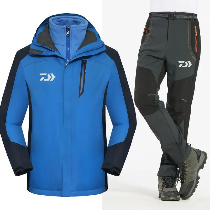 Бренд Daiwa, комплекты одежды для рыбалки, Мужская дышащая водонепроницаемая Спортивная одежда, костюм для рыбалки, куртка с капюшоном, рубашка для рыбалки и штаны - Цвет: 25
