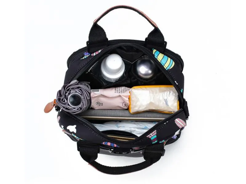 MOTOHOOD Baby Diaper Bag Backpack Mother Maternity Bags With Insulation Bag Fashion Hot Air Balloon Printing Baby Bag Organizer  (5)