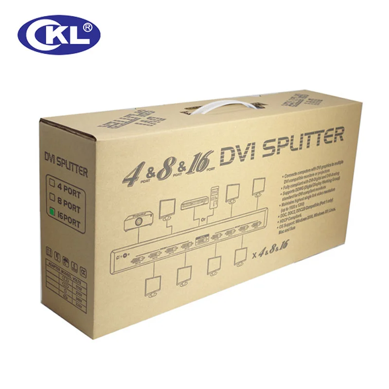 CKL-98E 8 портовый разделитель DVI 1x8 DVI распределительная коробка поддержка 3 уровня Cascadable и OSD