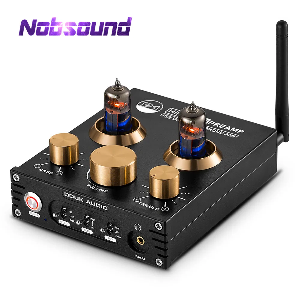 Skup Nobsound HiFi Bluetooth 5.0 6J5 zawór rury przedwzmacniacz bas Stereo Audio wzmacniacz słuchawkowy z USB DAC APTX