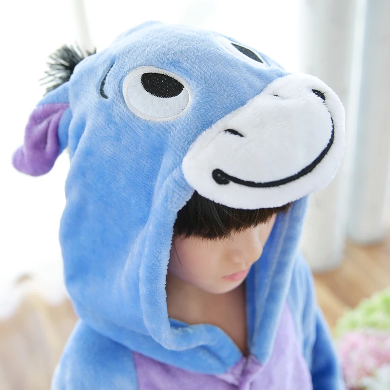 Детский комплект Kigurumi пижамы для детей зимняя Фланелевая пижама с рисунками