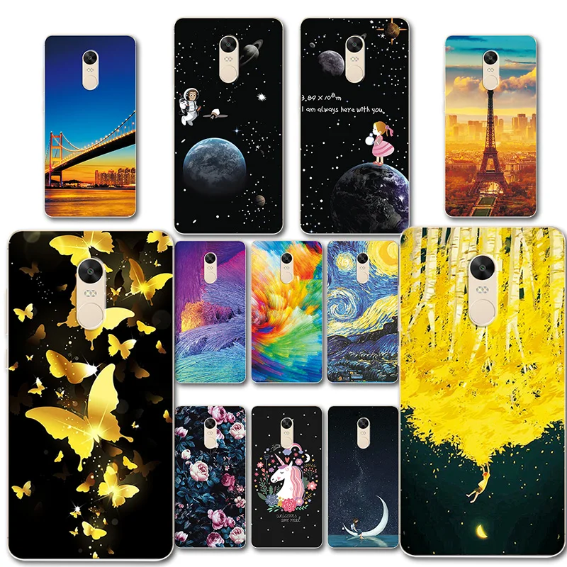 Soft TPU Phone Case For Xiaomi Redmi Note 4 Cover Colorful Painted Novelty Shell Para 4X 5.5&quot Capa Fundas |