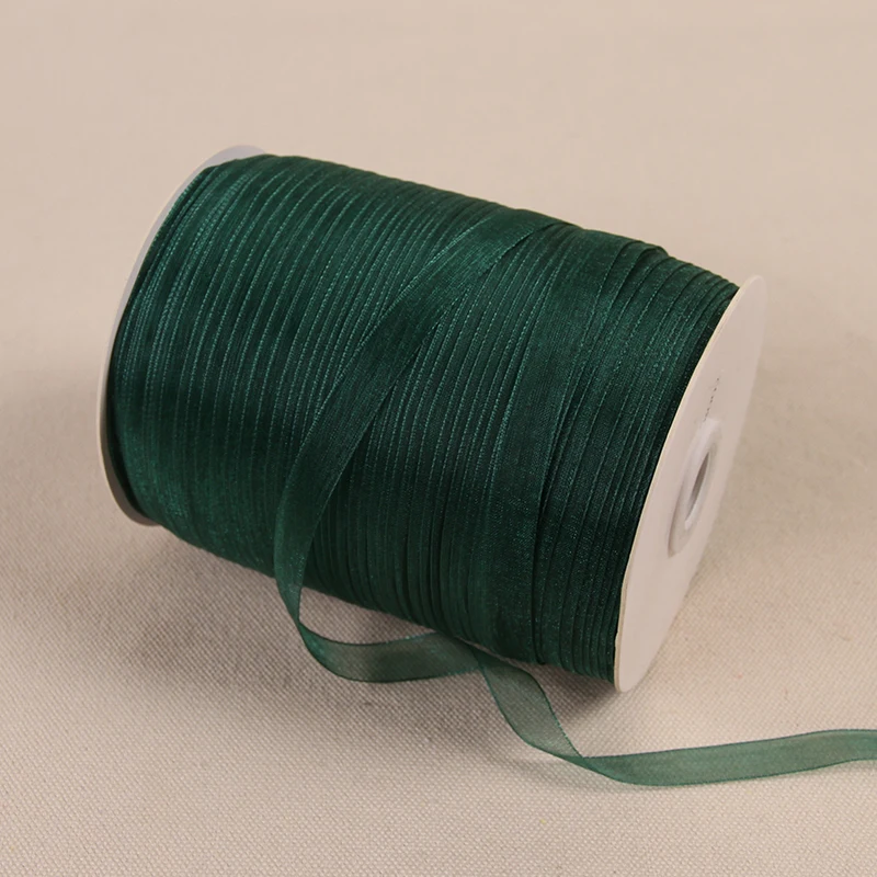 10 м/Лот) 10 мм ленты из органзы подарок Свадебная Рождественская Подарочная обертка кружева - Цвет: Dark Green