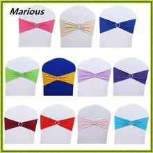 Marious бренд Marious красочные спандекс ободок для стула Свадебная Пряжка для стула для свадьбы круглая пряжка украшение