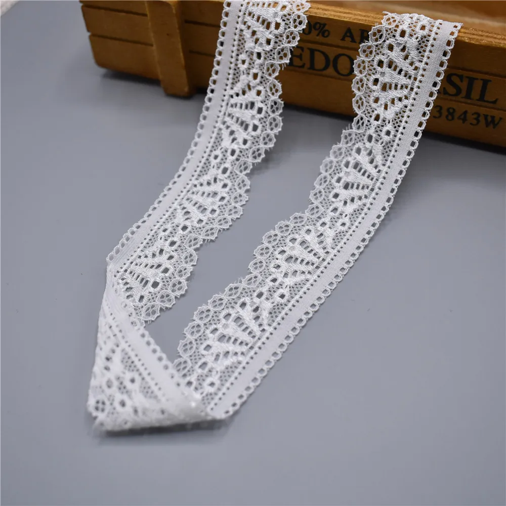 Hot Sale White stretch elastic lace ribbon Tape 30mm wide