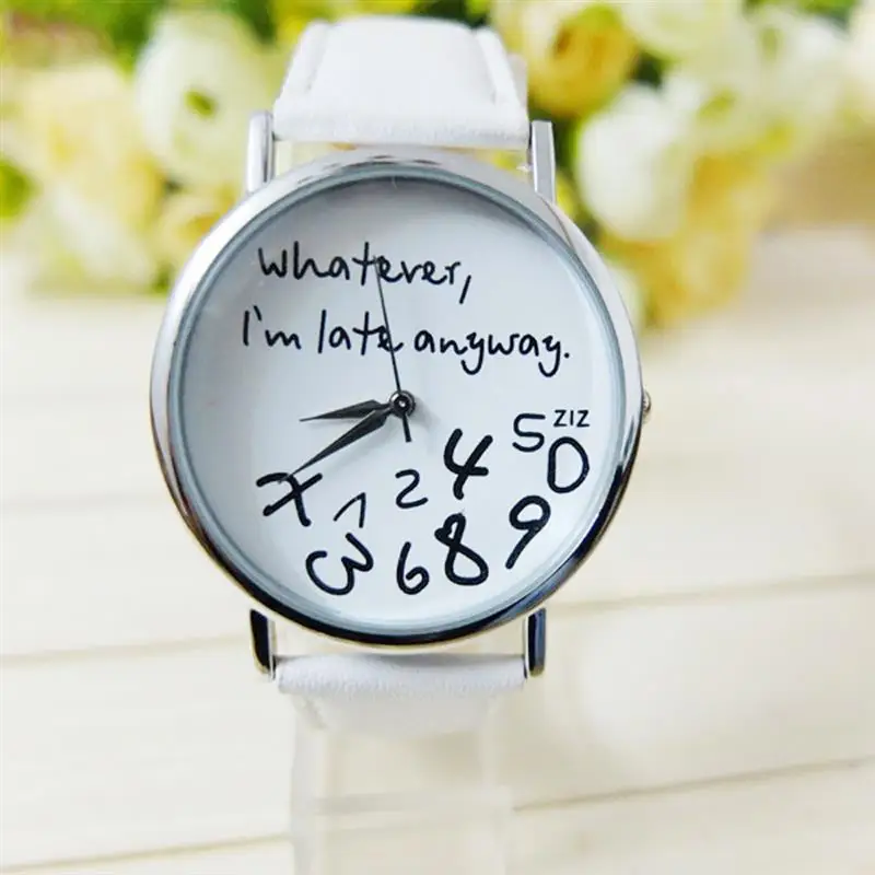 

Fashion Women Leather Quartz Watch Round Dial Wrist Watch