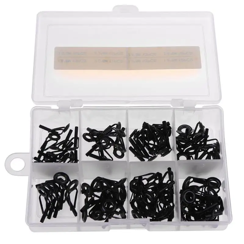 

80pcs/lot Fishing Rod High-carbon Steel Guide Tip Top Rings Pole Repair Kit DIY Rings Tool Pesca Accessories for Fishing Rods