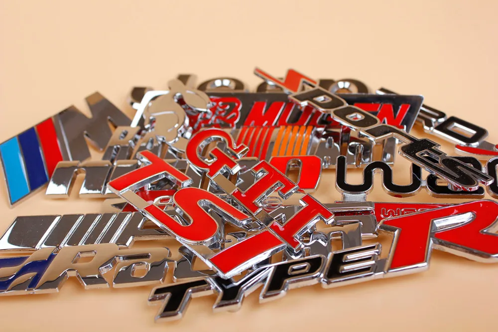 Front Grille Grill Emblem TUNING Aluminum Metal BADGE Bolts Screws Racing TRD STI GTR GTI TSI