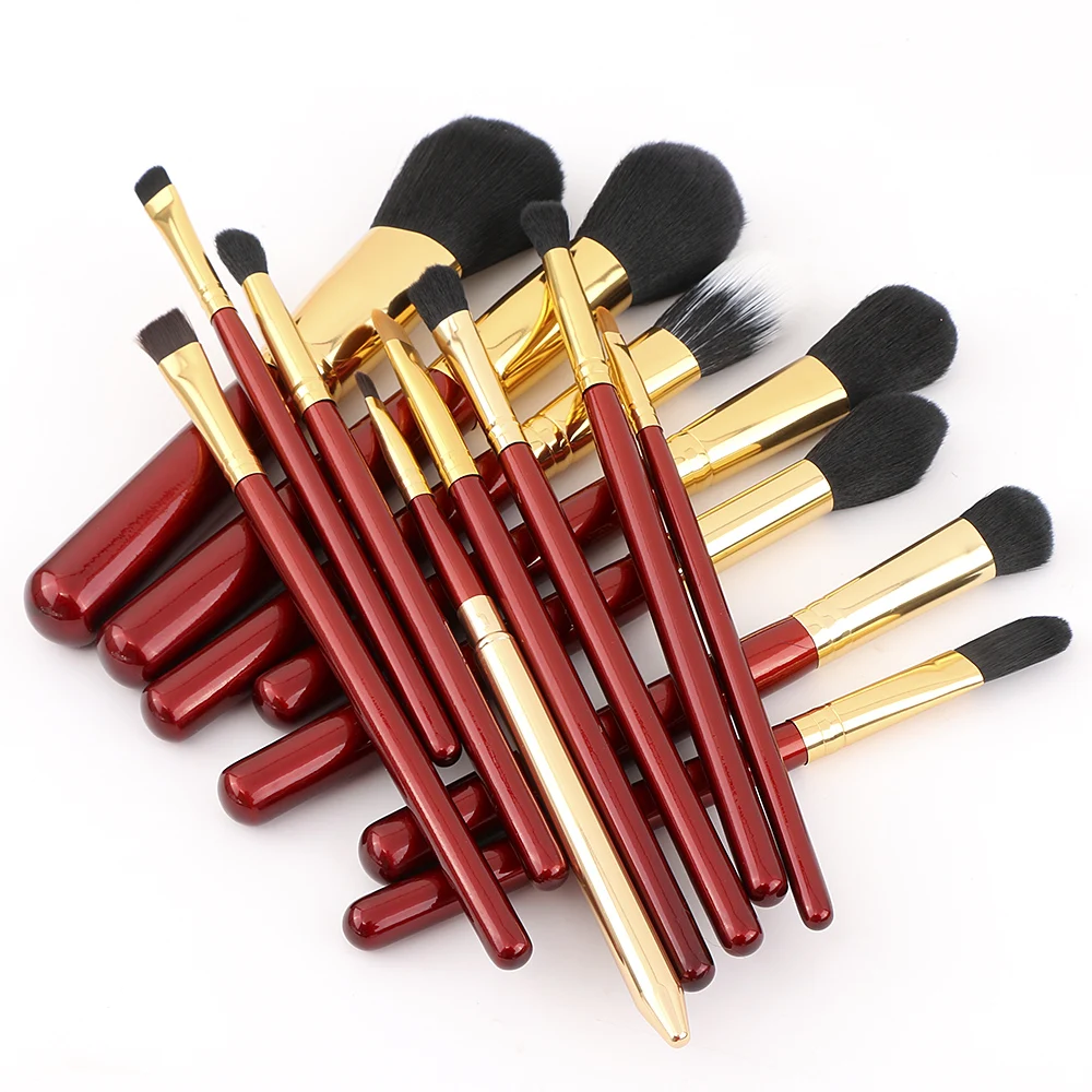 

BBL 15pcs Wine Red Makeup Brushes Professional Kit Soft Foundation Blush Eyeshadow Cosmetics Brush Make Up Tool Pincel Maquiagem