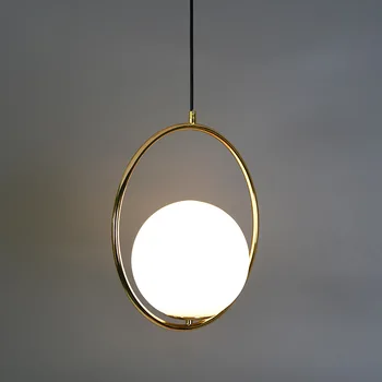 

Nordic Simple Clear Glass E27 Luminarias Lustre Led Pendant Lights Rose Gold / Black Metal Droplight Bar Counter Hanging Lamp