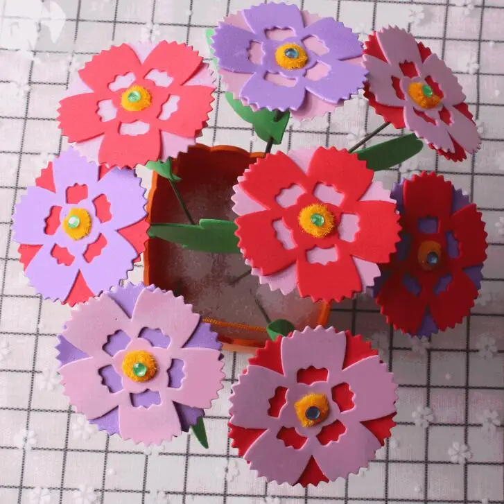 /детский цветочный горшок ручной работы из материала EVA для самостоятельного изготовления, посылка для девочек, игрушки для детского сада, креативный материал BS51 - Цвет: BS5104 Carnation