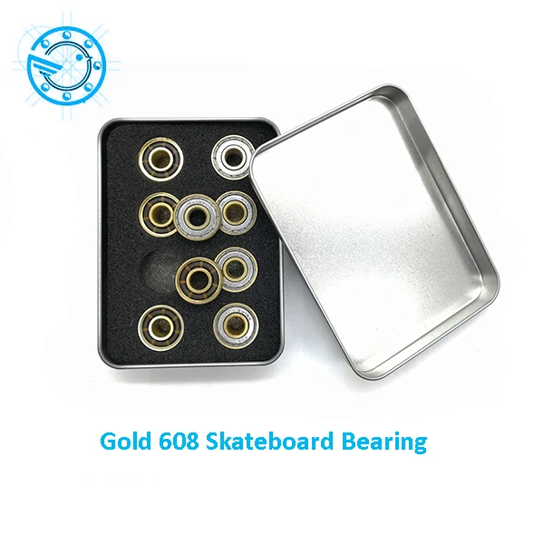 Free Shipping 16pc/set ILQ11 Grade Gold Skateboard Bearing 608 Top Speed Skate wheel | Обустройство дома