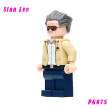 Stan Lee Mini Bricks Single Sale Super Heroes Batman Movie Star Wars Model Building Blocks Gifts