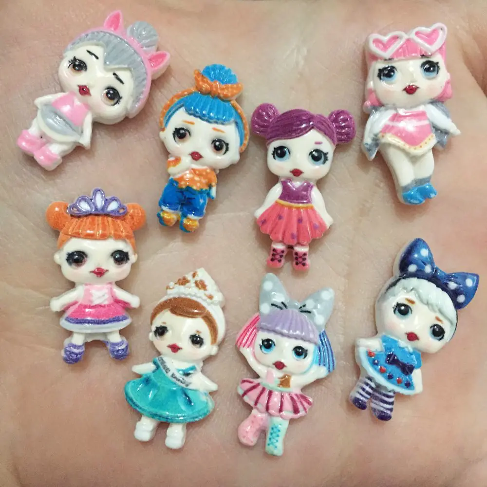 

New 16PCS Mix Resin cute mini Girl Flatback scrapbook crafts Ornaments home decoration accessories SF606