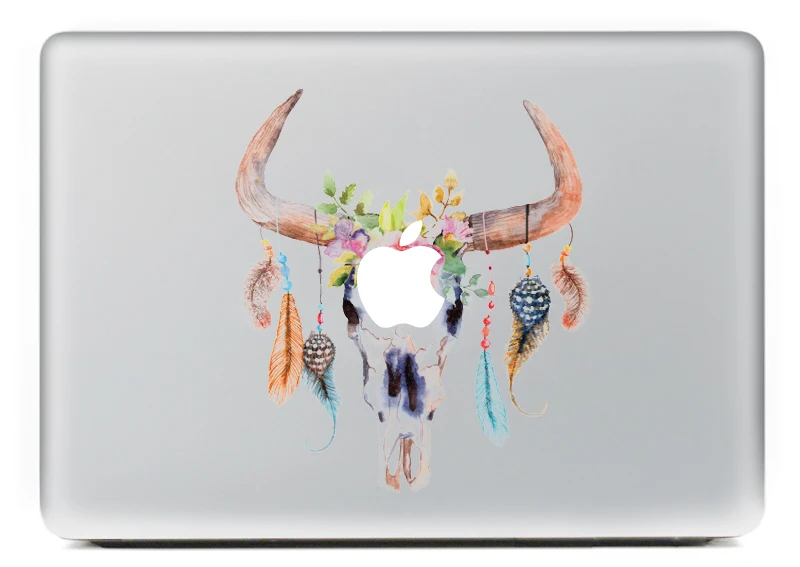 Индийская голова оленя индивидуальная виниловая наклейка для ноутбука наклейка для macbook Pro Air 13 дюймов мультфильм ноутбук кожа оболочка для mac book