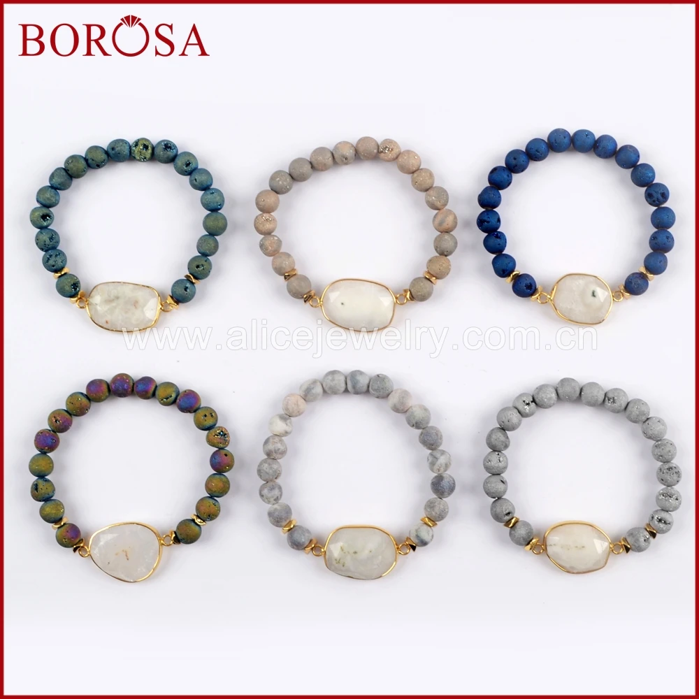 BOROSA 5/6 шт. золотой цвет белый Солнечный Кварц фотоэлемент с 8 мм титаном солнечный