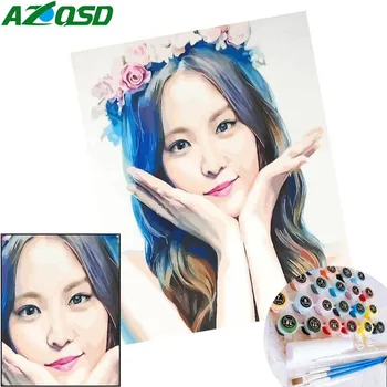 

AZQSD Personalize Paint By Numbers Photo Custom DIY Oil Painting By Number Picture Drawing Canvas Portrait Family Picture