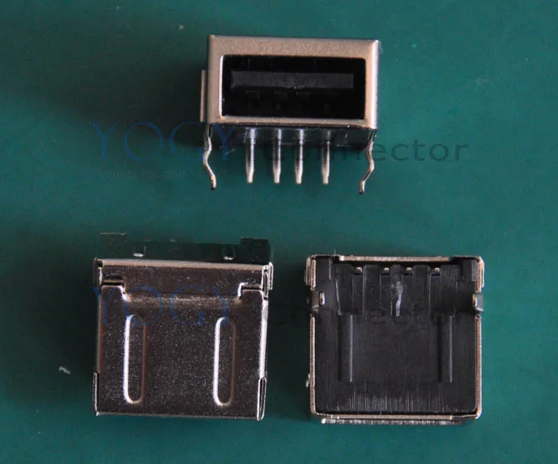 

(100pcs/lot) Female USB Connectors Jack, 90 Degree 4pin, Side Vertical, 15.5x15x8.3mm