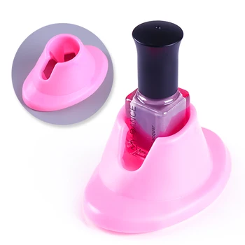 

1pc Round Pink Rubber Nail Gel Polish Holder DIY Varnish Display Bottle Stand Seat Glue Tilter Holder Random Colors