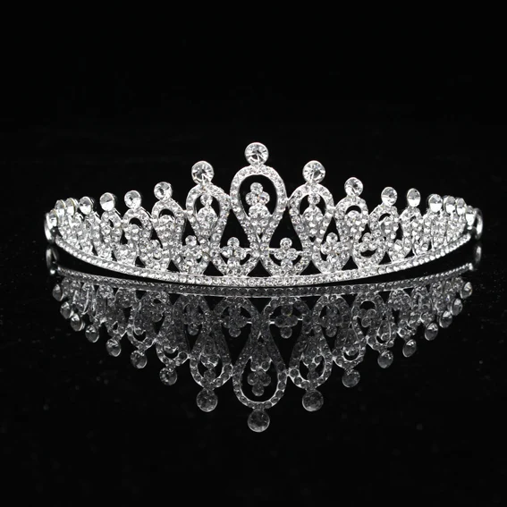 19 Designs Crystal Wedding Bridal Tiara Crowns for Women Princess Hair Ornament Fashion Bride Headpiece Hair Jewelry Accessories - Metal color: Silver BrideTiara 01