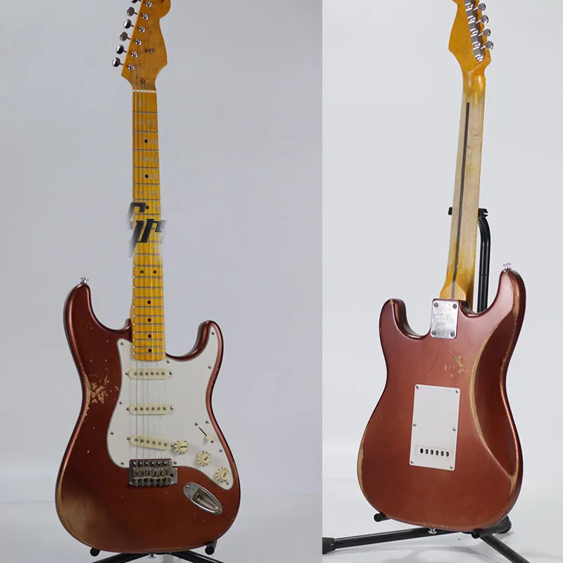 Грот Custom Store 57 Страт тяжелые мощи красная Искра белая защита настоящая фотография