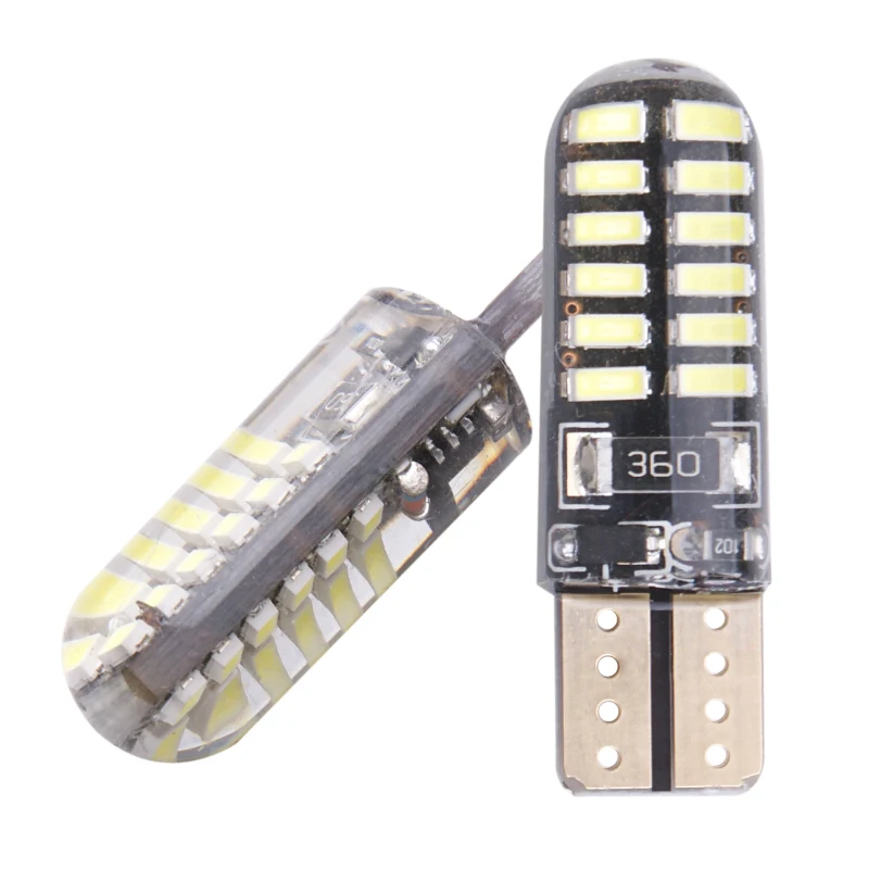 RXZ 10 шт. T10 W5W светодиодный силиконовый гелевый свет 194 168 3014 24SMD светодиодные лампы