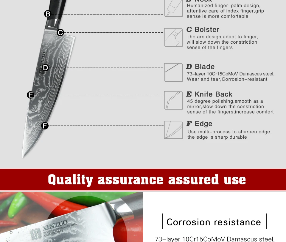 XINZUO 8 ''поварской нож 73 слоя японский дамасский кухонный нож из нержавеющей стали инструмент гьюто ножи черное дерево РУЧКА
