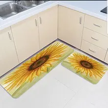 2 шт. кухонные коврики и коврики комплект Подсолнух Цветочные украшения дома Нескользящие спальня гостиная коврики