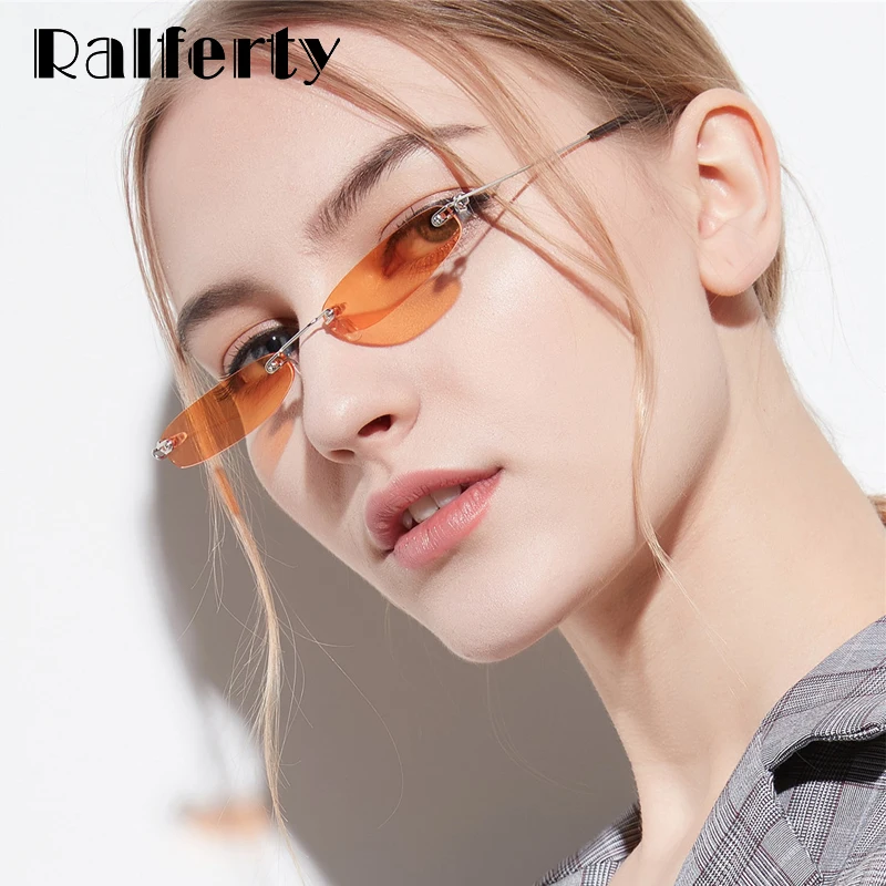 

Ralferty 2018 Mini Sunglasses Women Rimless Cloudy Sun Glasses Goggles Small Retro Eyewear Accessories UV400 Protection W813033