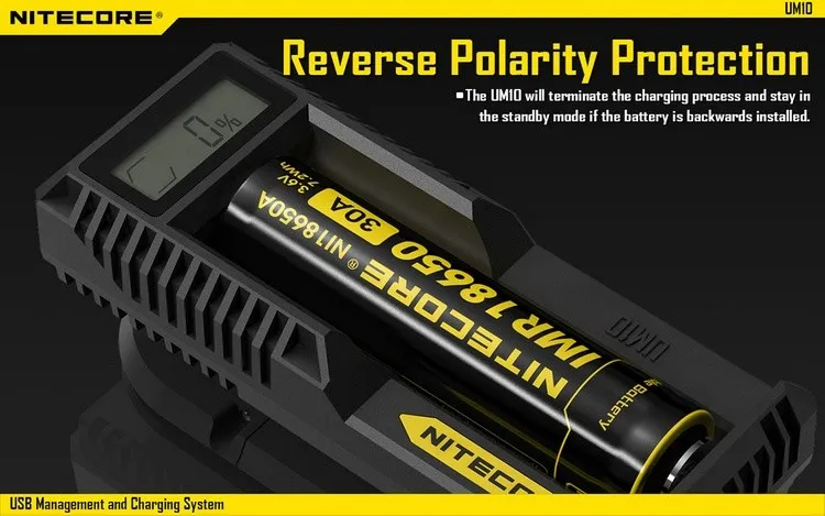 NITECORE UM10 Цифровое зарядное устройство с ЖК-экраном смарт-зарядное устройство+ NITECORE 18650 8A 6 в 12.6Wh NL1835HP литий-ионный аккумулятор