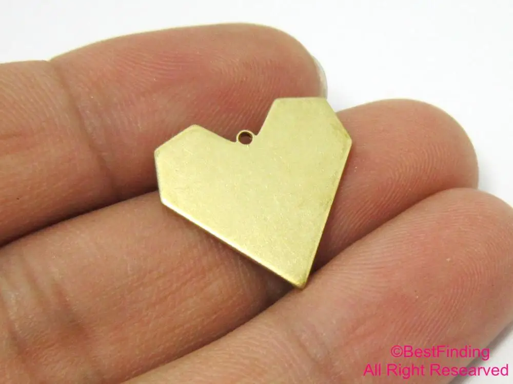 

20pcs Brass heart charm earrings findings 20x19.5mm Raw brass pendant for jewelry making R377