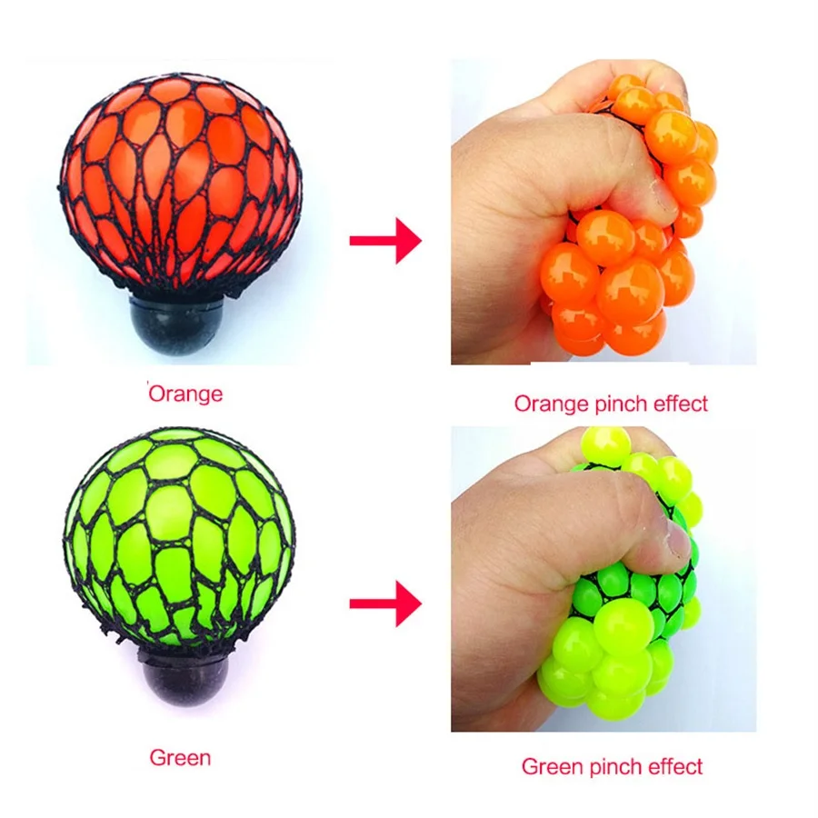 Funny Stress Ball Squishy Mesh Grape Novelty Squeeze Ball Hand Wrist