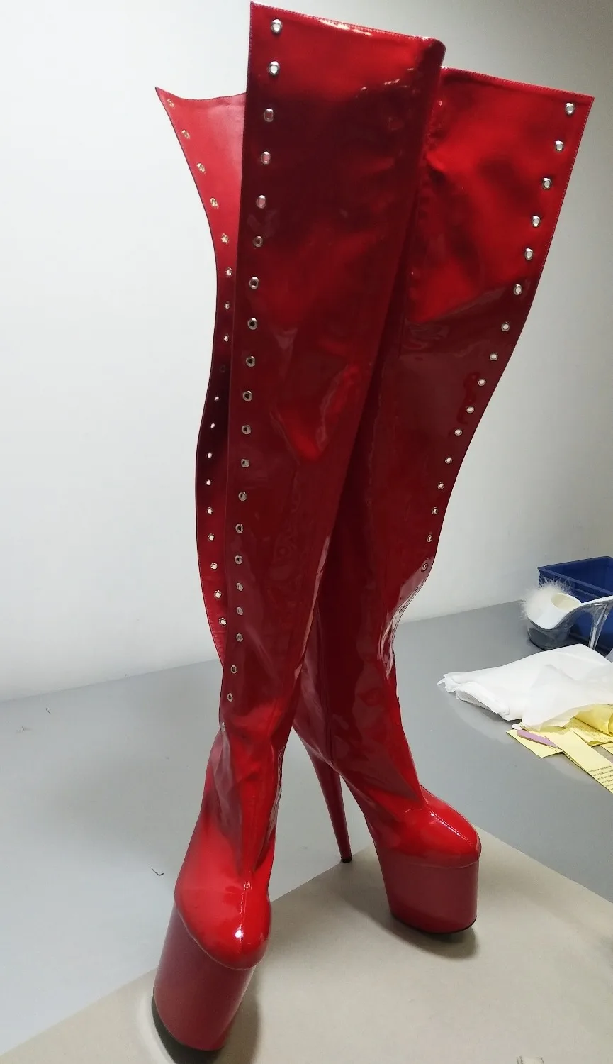 20CM with high bride wedding shoes, over the knee boots, sexy temptation thin belt fashion party boots